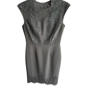 Maggy London Sleeveless Scalloped Lace Office Siren Elegant Black Dress NWT 2